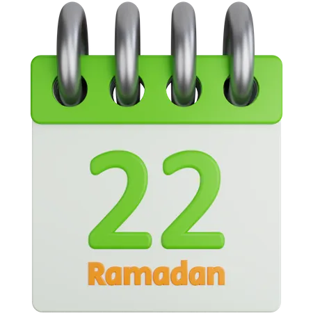 Calendario el día 22 de Ramadán  3D Icon