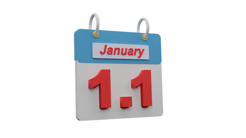 Calendario de enero  3D Icon