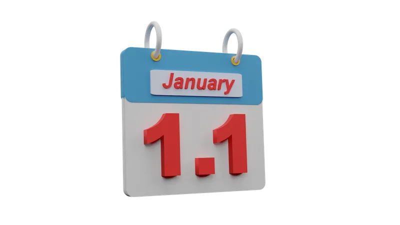 Calendario de enero  3D Icon