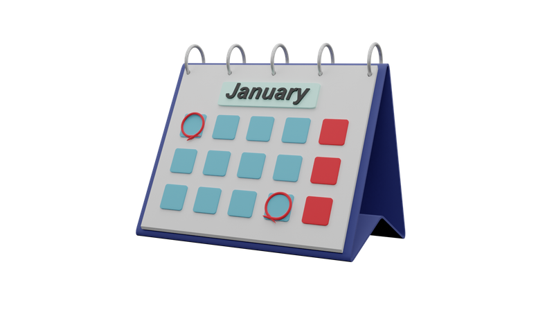 Calendario de enero  3D Icon