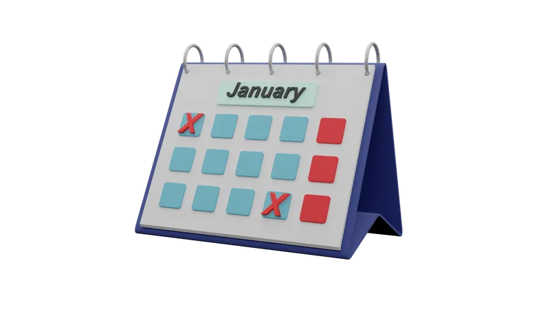 Calendario de enero  3D Icon