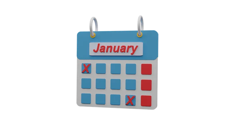 Calendario de enero  3D Icon