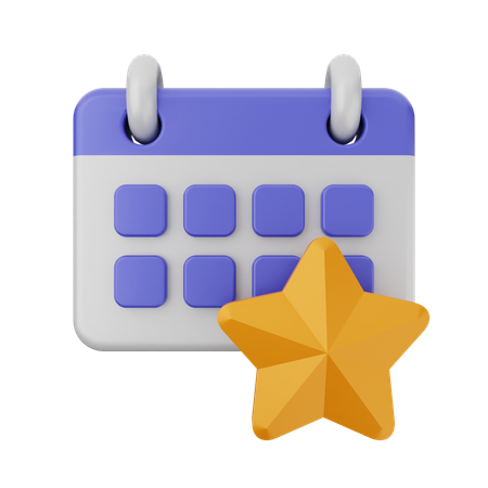 Calendario estrella  3D Icon