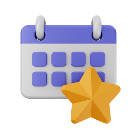 Calendário estrela  3D Icon