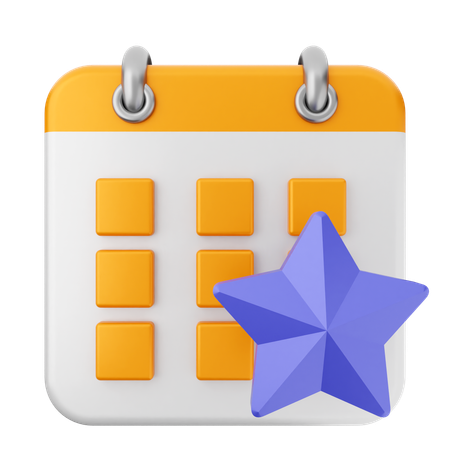 Calendário estrela  3D Icon