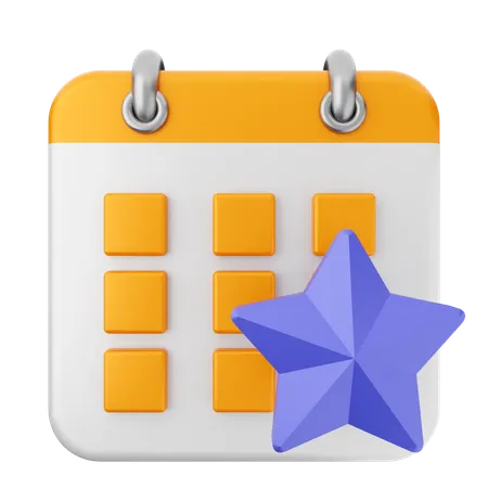 Calendário estrela  3D Icon