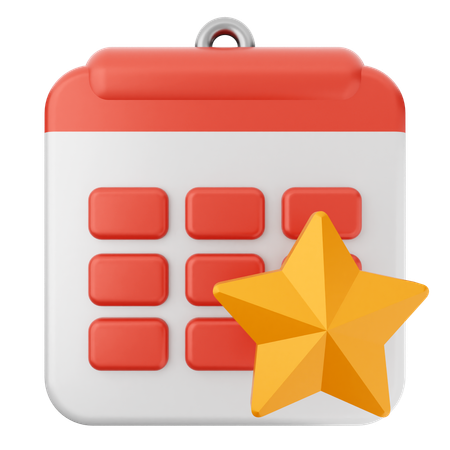 Calendário estrela  3D Icon