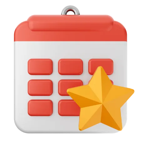 Calendário estrela  3D Icon