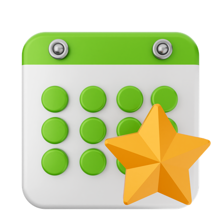 Calendário estrela  3D Icon