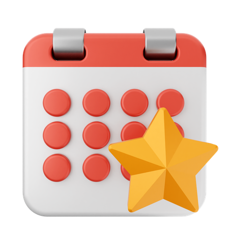 Calendário estrela  3D Icon