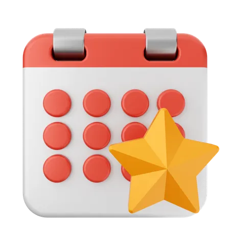 Calendário estrela  3D Icon