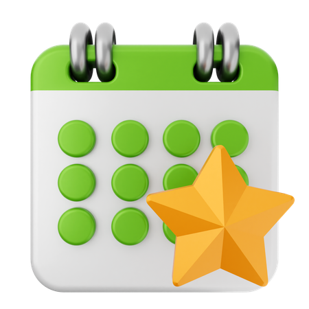 Calendário estrela  3D Icon