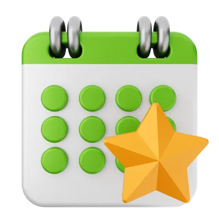 Calendário estrela  3D Icon