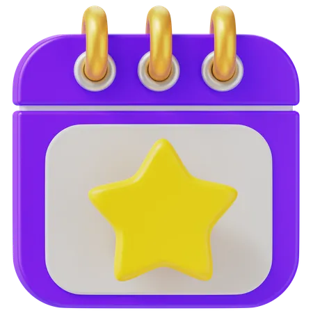 Calendario estrella  3D Icon