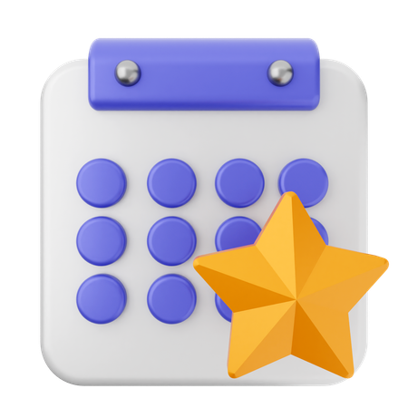 Calendario estrella  3D Icon