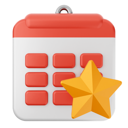 Calendario estrella  3D Icon