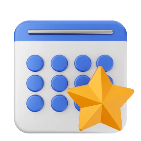 Calendario estrella  3D Icon