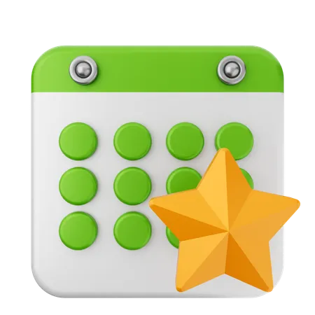 Calendario estrella  3D Icon