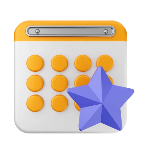 Calendario estrella  3D Icon