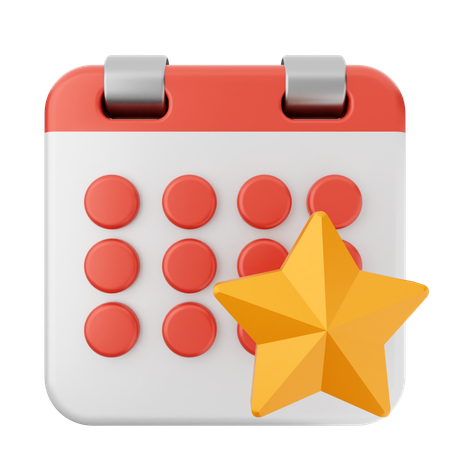 Calendario estrella  3D Icon