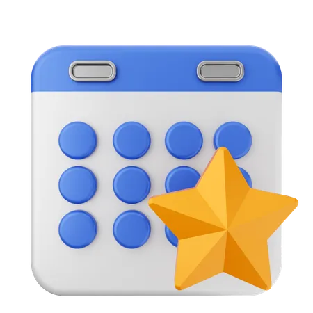 Calendario estrella  3D Icon