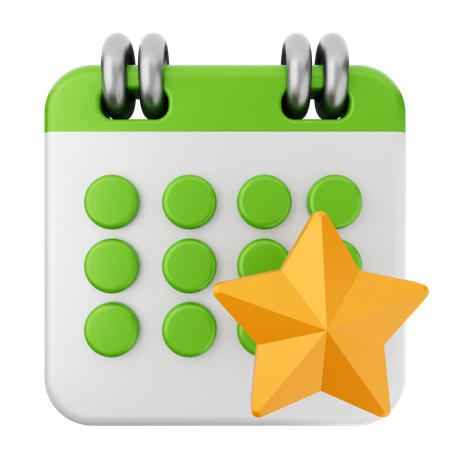 Calendario estrella  3D Icon