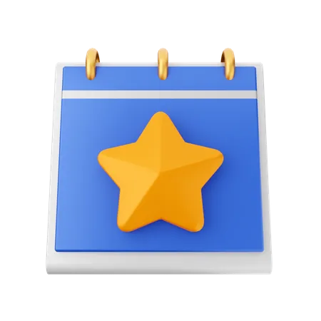 Calendario estrella  3D Icon