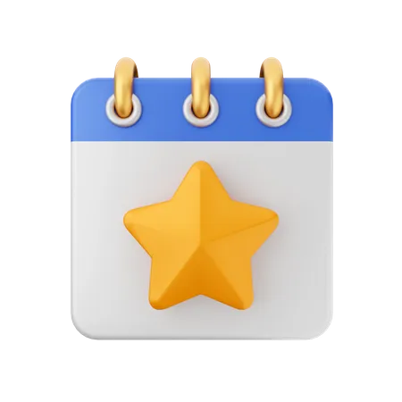 Calendario estrella  3D Icon