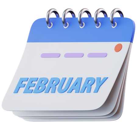 Calendario febrero  3D Icon