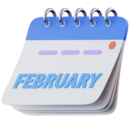 Calendario febrero  3D Icon