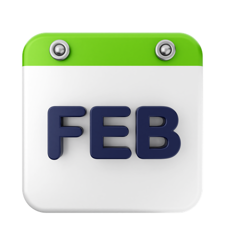 Calendario febrero  3D Icon