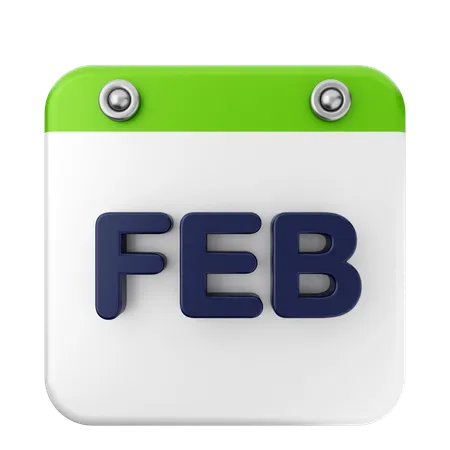 Calendario febrero  3D Icon