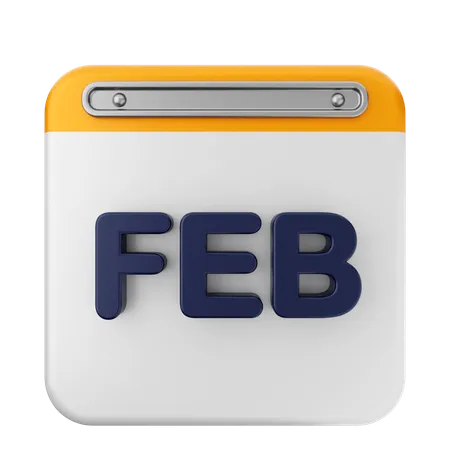 Calendario febrero  3D Icon