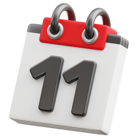 Fecha del calendario 11  3D Icon