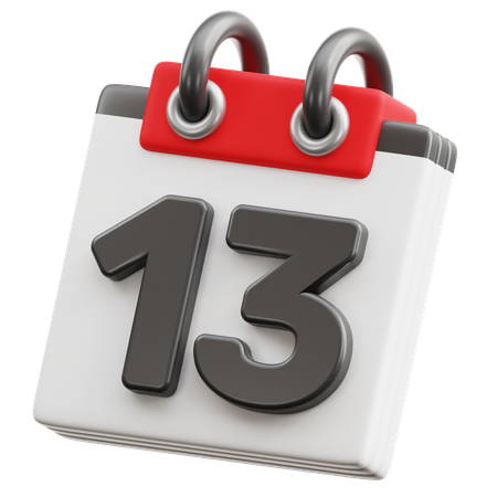 Fecha del calendario 13  3D Icon