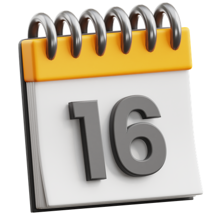 Fecha del calendario 16  3D Icon