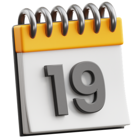 Fecha del calendario 19  3D Icon