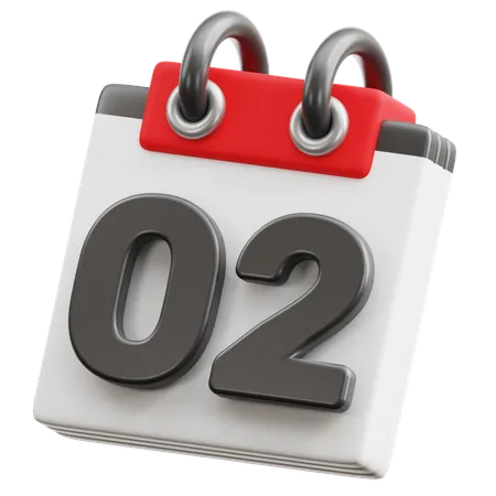 Fecha del calendario 2  3D Icon