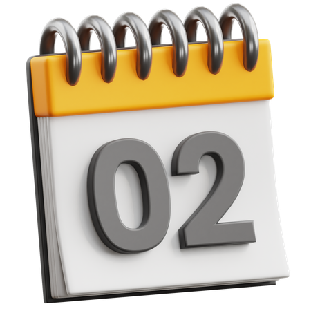 Fecha del calendario 2  3D Icon