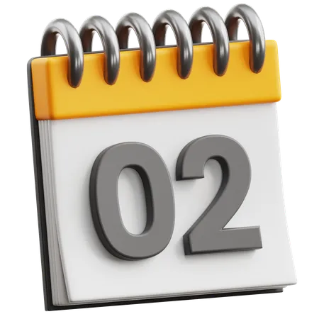 Fecha del calendario 2  3D Icon