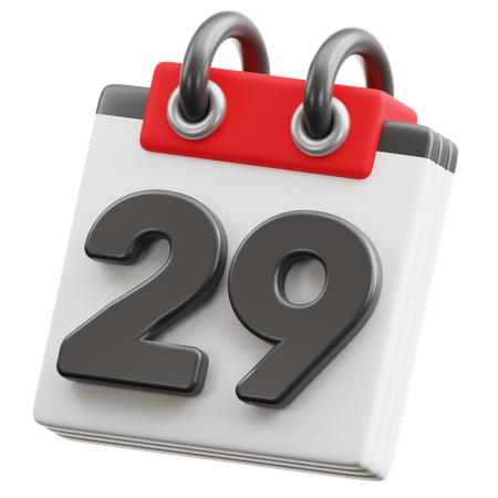 Fecha del calendario 29  3D Icon