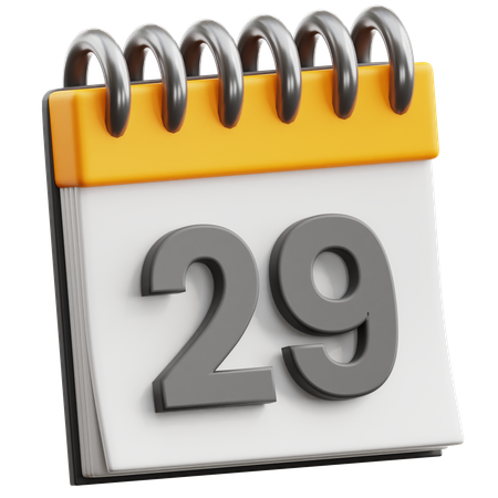 Fecha del calendario 29  3D Icon