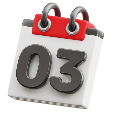 Fecha del calendario 3  3D Icon