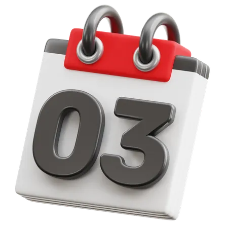 Fecha del calendario 3  3D Icon