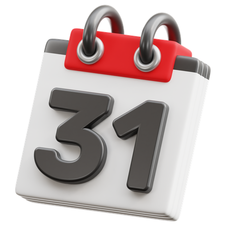 Fecha del calendario 31  3D Icon