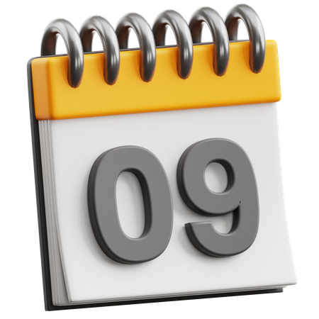 Fecha del calendario 9  3D Icon