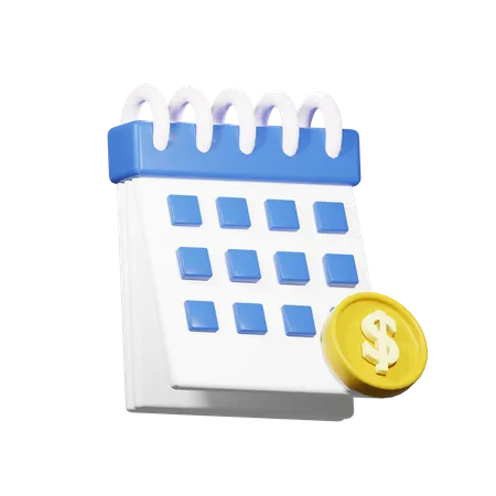 Calendário financeiro  3D Icon