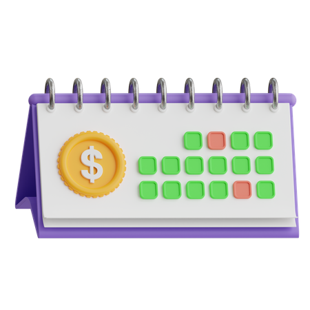Calendário financeiro  3D Icon