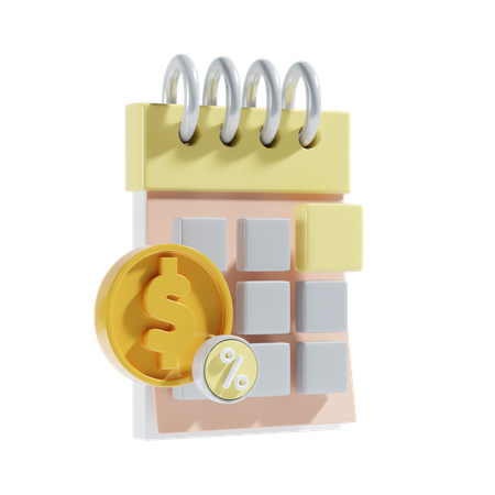 Calendario financiero  3D Icon