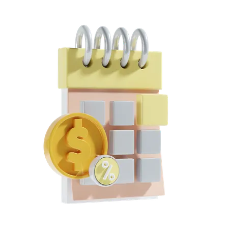 Calendario financiero  3D Icon